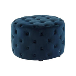 Pouf FOURCA en velours - Bleu nuit