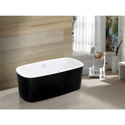 Baignoire balnéo à leds SIRGAO - 1 place - 155L - 150*75cm - Noire