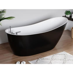 Baignoire îlot NATALIA avec robinetterie - 282L - 170*75*73cm - Noire