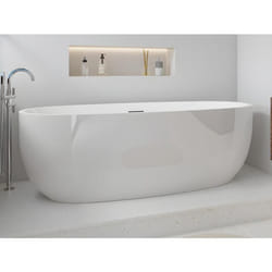 Baignoire îlot - 238L - 170 x 80 x 58 cm - Blanche - Acrylique - NICA