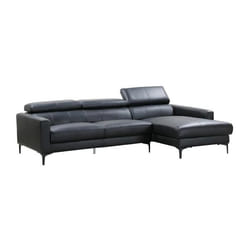 Canapé dangle en cuir de buffle FLORENCE - Noir - Angle droit