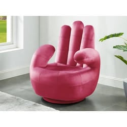 Fauteuil main pivotant CATCHY en velours - Fuchsia