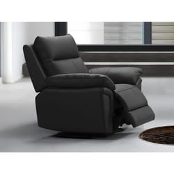 Fauteuil relax en cuir de buffle PAKITA - Noir