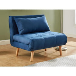 Fauteuil convertible XL en tissu CHILA - Bleu