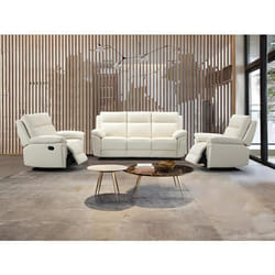 Fauteuil relax en cuir de buffle PAKITA - Ivoire