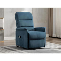 Fauteuil releveur électrique en tissu bleu CAPUCINE