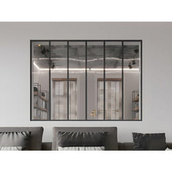 Verrière atelier en aluminium thermolaqué - 180x130 cm - Noir - BAYVIEW