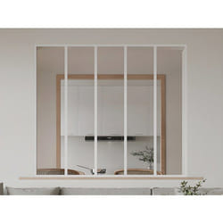 Verrière atelier en aluminium thermolaqué - 150x130 cm - Blanc - BAYVIEW