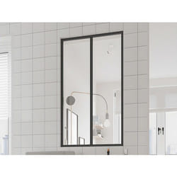 Verrière atelier en aluminium thermolaqué - 60x105 cm - Noir - BAYVIEW