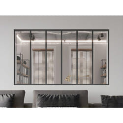 Verrière atelier en aluminium thermolaqué - 180x105 cm - Noir - BAYVIEW