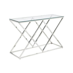 Console charlotte de Pascal Morabito Verre trempé et acier - Chromé