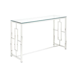 Console clotilde de Pascal Morabito Verre trempé et acier - Chromé