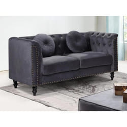 Canapé 2 places en velours TURNER - Anthracite