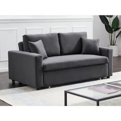 Canapé 3 places convertible en tissu INIZOR - Anthracite
