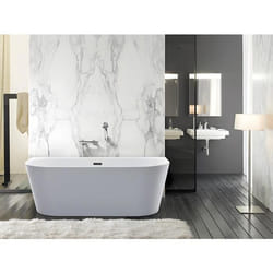 Baignoire semi îlot - 200L - 1495 x 75 x 58 cm - Blanche - Acrylique - DIVINA