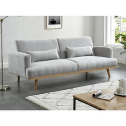 Canapé 3 places convertible clic-clac en tissu ESME - Gris clair