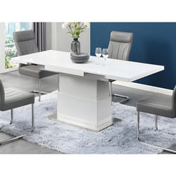 Table Extensible Et Relevable Lauria - 2 En 1 - Mdf Laqué - Blanc