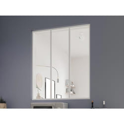 Verrière atelier en aluminium thermolaqué - 90x105 cm - Blanc - BAYVIEW
