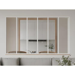 Verrière atelier en aluminium thermolaqué - 180x105 cm - Blanc - BAYVIEW