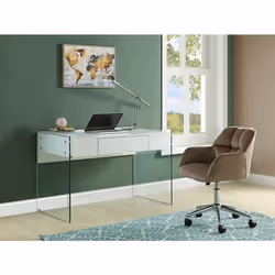 Chaise de bureau - Velours - Beige - Hauteur réglable - PEGA de Pascal Morabito
