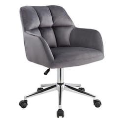 Vente-unique - Chaise de bureau - Velours - Gris - Hauteur réglable - pega de Pascal Morabito