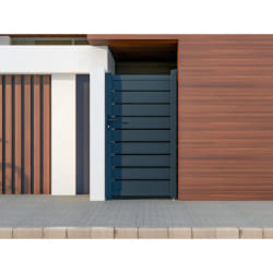 VENTE-UNIQUE Portillon aluminium ajouré anthracite 103x183 cm PRIMO