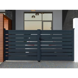 Portail battant aluminium ajouré L355 x H166 cm anthracite - PRIMO
