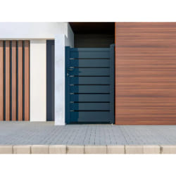 VENTE-UNIQUE Portillon battant aluminium ajouré anthracite 103x166 cm PRIMO