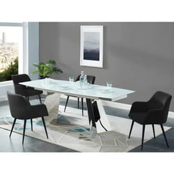 Lot de 2 chaises avec accoudoirs en tissu et métal - Noir - HEKA