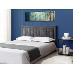 Tête de lit JENNA - 160 cm - Velours - Gris foncé