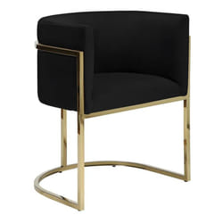 Pascal Morabito - Chaise avec accoudoirs - Velours et acier inoxydable - Noir et doré - peria de