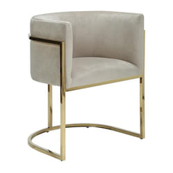 Pascal Morabito - Chaise avec accoudoirs - Velours et acier inoxydable - Beige et doré - peria de