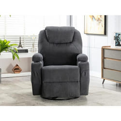 Fauteuil massant SILVANO en tissu - Gris