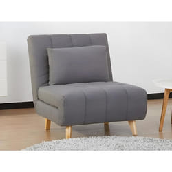 Fauteuil convertible en tissu gris STREVI