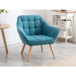 Fauteuil en tissu bleu CASERTA