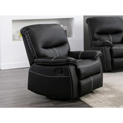 Fauteuil relax en simili noir CANBY