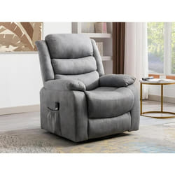Fauteuil releveur électrique en tissu gris clair NADINE