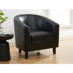 Fauteuil cabriolet en simili noir CRISTOBAL II