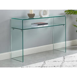 Console - 1 niche - Verre trempé - Transparent - STILEOS
