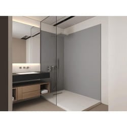 Lot de 2 panneaux muraux de douche gris en aluminium avec profilés - L90 x L120 x H210 cm - ITZIAR
