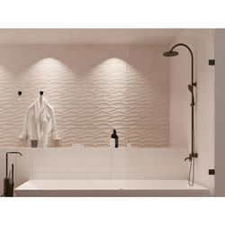 Pare baignoire réversible aux angles arrondis style industriel - 80x140 cm - TIMOUR