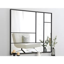 Miroir industriel déstructuré en métal - L. 150 x H. 130 cm - Noir - MALDONIA
