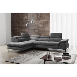 Grand canapé dangle gauche convertible en velours gris anthracite SEPINA de Pascal Morabito