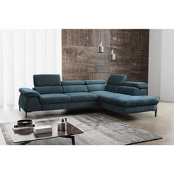 Grand canapé dangle droit convertible en velours bleu nuit SEPINA de Pascal Morabito