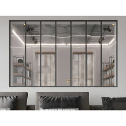 Verrière atelier en aluminium thermolaqué - 210x130 cm - Noir - BAYVIEW
