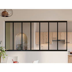 Verrière atelier en aluminium thermolaqué - 210x105 cm - Noir - BAYVIEW