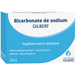 Bicarbonate de sodium - Gilbert - 250g - Protection de lémail dentaire - Éclat des dents - Naturel