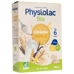 Physiolac Bio Céréales Vanille Dès 6 Mois 200 g