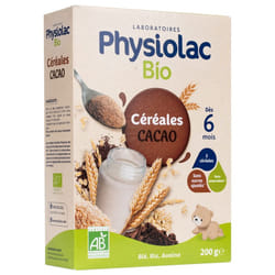Physiolac Bio Céréales Cacao Dès 6 Mois 200 g