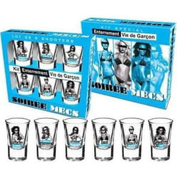 Verres shooters - Soirée Mecs - Lot de 6 - Blanc - Compatibilité lave-vaisselle